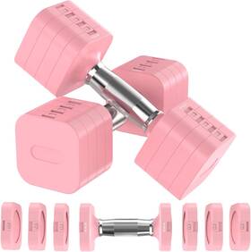Hezeyferg 783970027535 22lbs Adjustable Dumbbells Set Weight With 4 Pink Hezeyferg 783970027535 22lbs Adjustable Dumbbells Set Weight With 4 Pink