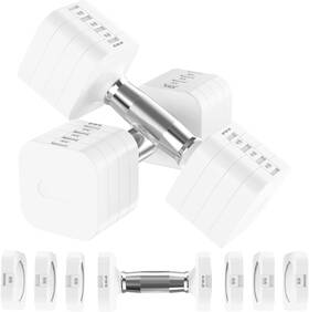 Hezeyferg 783970027542 22lbs Adjustable Dumbbells Set Weight With 4 White Hezeyferg 783970027542 22lbs Adjustable Dumbbells Set Weight With 4 White
