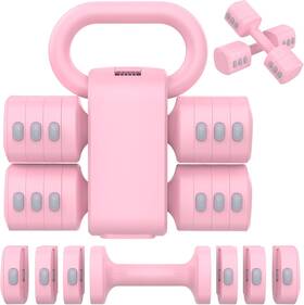 Hezeyferg 791126558550 2-in-1 Adjustable Dumbbells Set 4 Levels Weight For Women Pink Hezeyferg 791126558550 2-in-1 Adjustable Dumbbells Set 4 Levels Weight For Women Pink