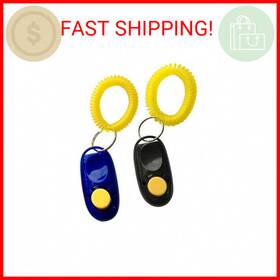 Hoaooo 445018682641 Pet Training Clicker With Wrist Strap - Dog Clickers Black Blue