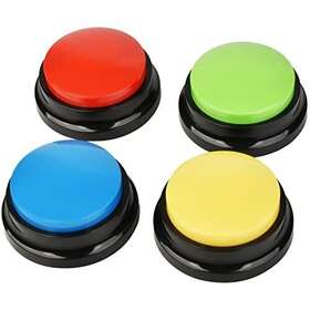 Holwim 768497390607 Recordable Dog Buzzers Set Of 4 Colorful Talking Buttons Training Aid