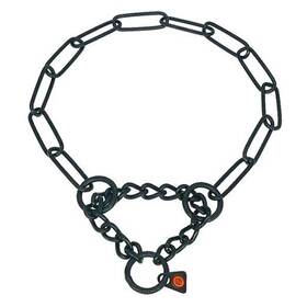 5151405457 Hs Herm. Sprenger Germany Black Stainless Steel Fur Saver Dog Collar Long Link 21in Neck Size 16-19 In