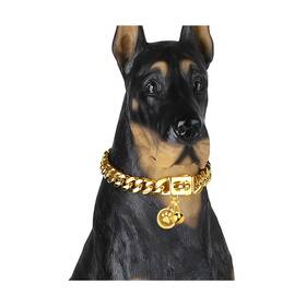 Idofas Df-12mm-14 Gold Dog Collar 12mm Cuban Link With Secure Snap Buckle 18k ... Fast Ship