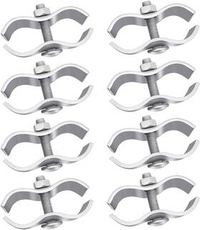 Inbyme 764283353757 Chain Link Fence Panel Clamps - 8 Set 1-3/8 Inch 32mm Dog Kennel And Silver
