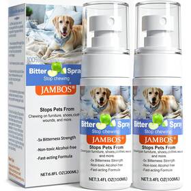 Jambos-001 Jambos 757111144771 Effectively 2 Bottles Bitter Apple Spray For Dogs To Stop Chewing No Chew