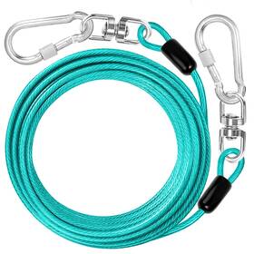 Jenico 735812159461 Dog Tie Out Cable 20 Ft Lead For Yard - Heavy Duty Chain Leash Ou