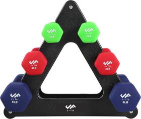 Jfit 20-5202 Neoprene Dumbbell 20 Lbs Pair Set With Rack
