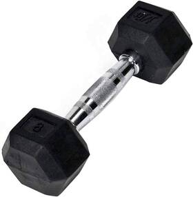 Jfit 818020005376 Rubber Hex Dumbbell - 15 Size Single And Pair Options E 8 Lb 8lb