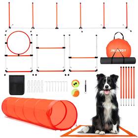 Ptdog006 Jruicfdy Dog Agility Course Backyard Set 15 Pcs Orange White