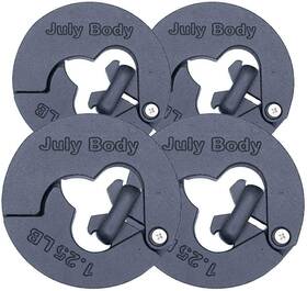 T-wc-01 July Body 1.25 Pound Weight Clips Adds 2.5 Total Pounds - For Dumbbells Black