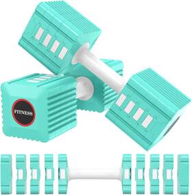Kemldivs 783970326850 Adjustable Weight Dumbbells Set Of 2 3.4lb/5.7lb/8lb/10.3lb/12.6lb Each Teal Kemldivs 783970326850 Adjustable Weight Dumbbells Set Of 2 3.4lb/5.7lb/8lb/10.3lb/12.6lb Each Teal