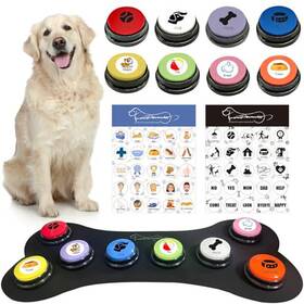 Kivirap Kvr01 Set Of 8 Dog Buttons Training Buzzer With Rubber Mat Communication