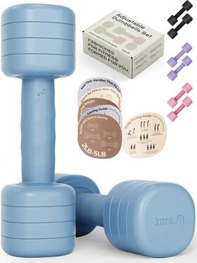 Kfad-03 Kure.fit Adjustable Dumbbell Set 2lb 3lb 4lb 5lb Light Hand Weights For Ocean Blue