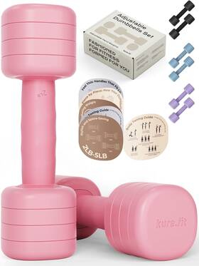 Kfad02 Kure.fit Adjustable Dumbbell Set 2lb 3lb 4lb 5lb Light Hand Weights For