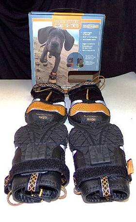 Kurgo 8679 Step And Strobe Light Up Dog Shoes Boots Orange / Black Size Large New