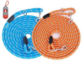 Lanwandeng Ldl-o&blue30ft 2 Pack Long Dog Leash For Training 15ft/30ft/50ft Rope With Reflec Lanwandeng Ldl-o&blue30ft 2 Pack Long Dog Leash For Training 15ft/30ft/50ft Rope With Reflec