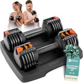 Lifepro 068888026918 Adjustable Dumbbells Set/single - 15lb 43lb 55lb 90lb 25 Lb Black