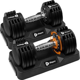 Lifepro 810161331178 Adjustable Dumbbells 25lb Pair Or 90lb Single One Size Black Lifepro 810161331178 Adjustable Dumbbells 25lb Pair Or 90lb Single One Size Black