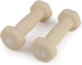 Lcl-ndumbbell-1va Lionscool Set Of 2 Neoprene Coated Dumbbell Hand Weights Anti-slip And White