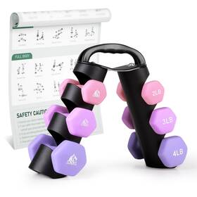 Yk-ke-74 Lionscool 2lb 3lb 4lb Pair Neoprene Coated Dumbbell Set Black Yk-ke-74 Lionscool 2lb 3lb 4lb Pair Neoprene Coated Dumbbell Set Black