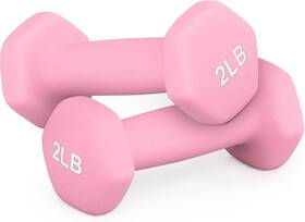 Madog Sport Equipment 840256441888 Dumbbell Set Anti-slip Neoprene Coated Hexagon Hand Weights For Pink