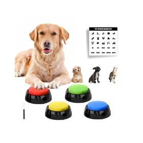 Magicura 198168067079 Premium Pack Of 4 Loud Talk For Dog Buttons Training Words Dogs Abs Plastic