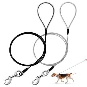 Leash-03 Mi Metty 6ft Dog Leash 2pack Chew Proof Metal Cable Lead Resistant Ideal Fo