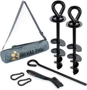 Mia & Friends 860008411143 Dog Tie Out Stake -heavy Duty For Large Dogs Up To 210 Lbs Stakesr Orange