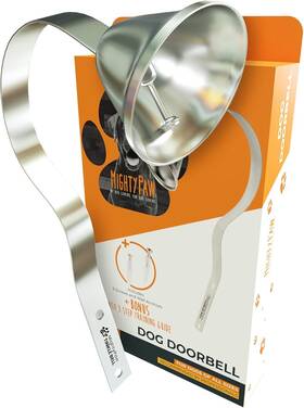 5112015 Mighty Paw Metal Dog Doorbell - Durable Bell Big 7.5 Inch High 5/8 Wide Silver