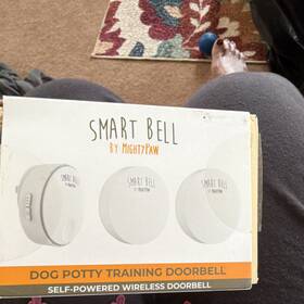 Sb2.0-w-1.1 Mighty Paw Smart Bell 2.0 Dog Potty Training Doorbell White Fixtures