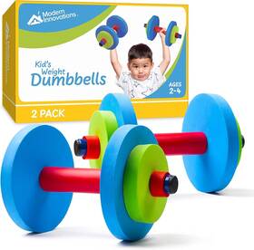 Modern Innovations 817496026052 Kids Weight Set 2 Pack Toy Dumbbells Baby Multicolored Modern Innovations 817496026052 Kids Weight Set 2 Pack Toy Dumbbells Baby Multicolored