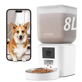 Nityers 743127842008 Automatic Dog And Cat Feeder With Camera Wifi 8l/34 Cups 1080p Night Vi