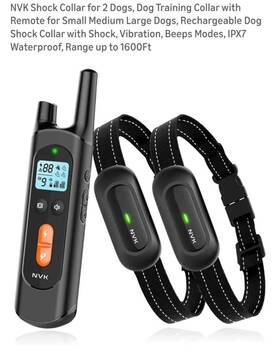 Nvk Tc-16 Dog Training Collar 2 Receivers Shock Vibration Beep Waterproof
