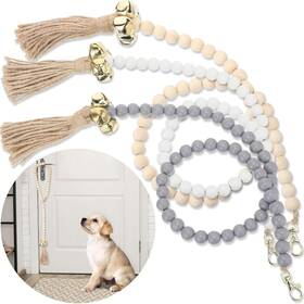 Fa-patelai-157182 Patelai 3 Pcs Dog Bell For Door Potty Training Decorative Hanging Bells Wooden Fa-patelai-157182 Patelai 3 Pcs Dog Bell For Door Potty Training Decorative Hanging Bells Wooden