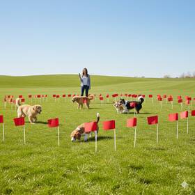 Paw And Tail Supply 706384734998 Pet Fence Boundary Flags 100-pack In-ground Wireless Training Markers Red