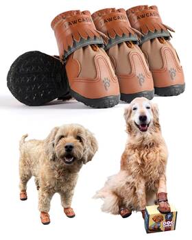 Pawcasins 195893097265 Dog Booties And Paw Protectors - Shoes For Small Medium Large Dogs Snow