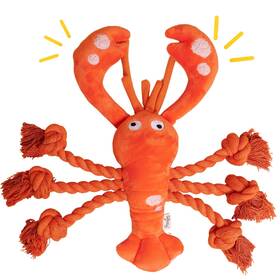 Pawfoo Lab Pl2025 Lobster Dog Toys Large Squeaky Rope Tug Of War For Puppy Small Me