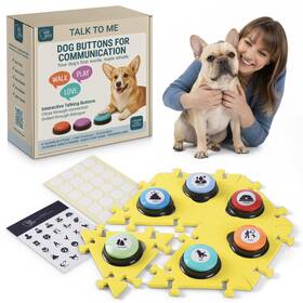 Paws Shield 199284365179 Dog Buttons For Communication With Mat 6 Pieces - Recordable Talking
