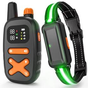 Petinbox Pb354011 Dog Shock Collar With Remote And Led Light Strip Rechargeable Waterproof Tra Inch