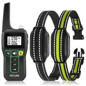 Peture 529a-2-tio Dog Shock Collar 3300ft Bark And Training Combo With Beep Vibration