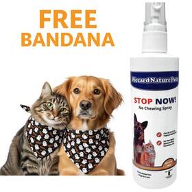 Piccard Nature Pets 706384734615 Piccardnaturepets Stop Now No Chewing Pet Training Spray 8 Oz. Free Bandana