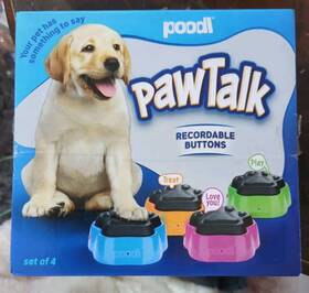 Poodl 744759970237 Pawtalk Recordable Dog Buttons Talking For Pet Communication Nib