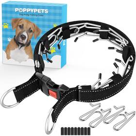 Poppypets 785939951820 Prong Dog Training Collar For Dogs With Rubber Tips Stainless Steel Coll