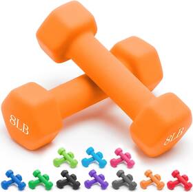 Portzon 192132606653 Weights Dumbbells 10 Colors Options Compatible 08-pound Pair Orange