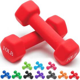 Portzon 192132608510 Weights Dumbbells 10 Colors Options Compatible 10-pound Pair Red Portzon 192132608510 Weights Dumbbells 10 Colors Options Compatible 10-pound Pair Red