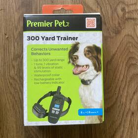 82211069 Premier Pet 300 Yard Dog Trainer Vibrating Collar Waterproof With Remote