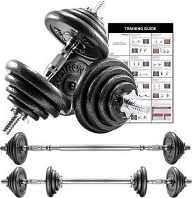 Prkcas20k Proiron 44lbs Cast Iron Adjustable Dumbbell Set Hand Weight With Solid Black