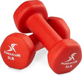 Prosourcefit Ps-1140-neo-red Neoprene Dumbbell Coated For Non-slip Grip 10 3-pound Red-3lb