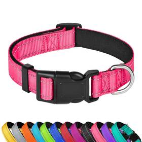 Gxq02 Pwod Reflective Dog Collar Adjustable Soft Neoprene Padded Nylon Pet Collars With