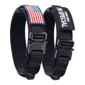Qifbyfb 191814408479 Tactical Dog Collar With Usa American Flag - Military Thick H